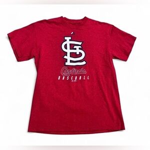 Majestic St Louis Cardinals MLB Red Logo Short Sleeved Cotton T-Shirt